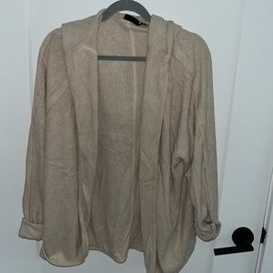 fleece cardigan out from under